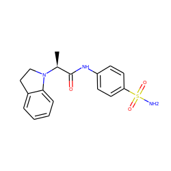 C[C@@H](C(=O)Nc1ccc(S(N)(=O)=O)cc1)N1CCc2ccccc21 ZINC000003430171