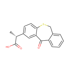 C[C@@H](C(=O)O)c1ccc2c(c1)C(=O)c1ccccc1CS2 ZINC000028569091