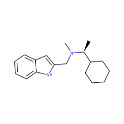 C[C@@H](C1CCCCC1)N(C)Cc1cc2ccccc2[nH]1 ZINC000040846787