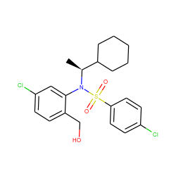 C[C@@H](C1CCCCC1)N(c1cc(Cl)ccc1CO)S(=O)(=O)c1ccc(Cl)cc1 ZINC000028823226