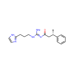 C[C@@H](CC(=O)/N=C(\N)NCCCc1ncc[nH]1)c1ccccc1 ZINC000169327535