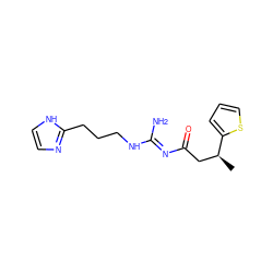 C[C@@H](CC(=O)/N=C(\N)NCCCc1ncc[nH]1)c1cccs1 ZINC000169327539