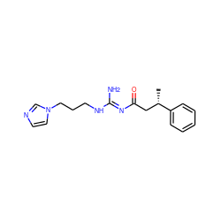 C[C@@H](CC(=O)/N=C(\N)NCCCn1ccnc1)c1ccccc1 ZINC000169322687