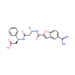 C[C@@H](CC(=O)N[C@@H](CC(=O)O)c1ccccc1)NC(=O)c1cc2cc(C(=N)N)ccc2o1 ZINC000013776141