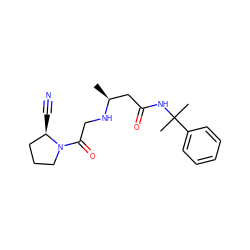 C[C@@H](CC(=O)NC(C)(C)c1ccccc1)NCC(=O)N1CCC[C@H]1C#N ZINC000036310875