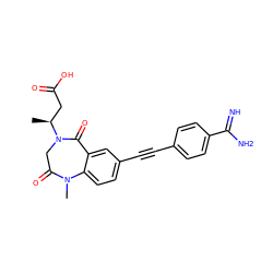 C[C@@H](CC(=O)O)N1CC(=O)N(C)c2ccc(C#Cc3ccc(C(=N)N)cc3)cc2C1=O ZINC000003812692