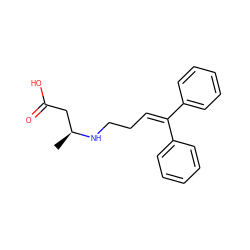 C[C@@H](CC(=O)O)NCCC=C(c1ccccc1)c1ccccc1 ZINC000096929379