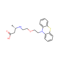 C[C@@H](CC(=O)O)NCCOCCN1c2ccccc2Sc2ccccc21 ZINC000096929385