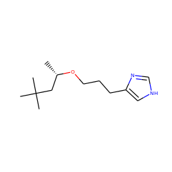 C[C@@H](CC(C)(C)C)OCCCc1c[nH]cn1 ZINC000013490999