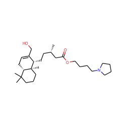 C[C@@H](CC[C@H]1C(CO)=CC[C@H]2C(C)(C)CCC[C@@]21C)CC(=O)OCCCCN1CCCC1 ZINC000299839084