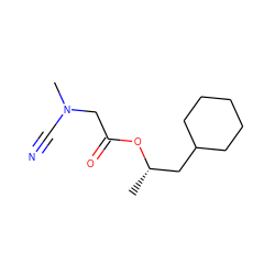 C[C@@H](CC1CCCCC1)OC(=O)CN(C)C#N ZINC000028472033