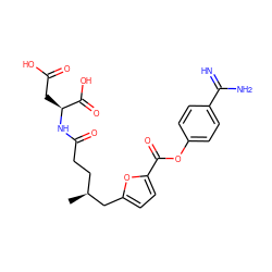 C[C@@H](CCC(=O)N[C@@H](CC(=O)O)C(=O)O)Cc1ccc(C(=O)Oc2ccc(C(=N)N)cc2)o1 ZINC000144381216