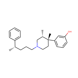 C[C@@H](CCCN1CC[C@@](C)(c2cccc(O)c2)[C@@H](C)C1)c1ccccc1 ZINC000013833021