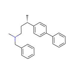 C[C@@H](CCN(C)Cc1ccccc1)c1ccc(-c2ccccc2)cc1 ZINC000028642408