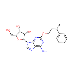 C[C@@H](CCOc1nc(N)c2ncn([C@@H]3O[C@H](CO)[C@H](O)[C@@H]3O)c2n1)c1ccccc1 ZINC000027626741