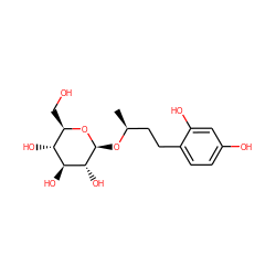 C[C@@H](CCc1ccc(O)cc1O)O[C@@H]1O[C@H](CO)[C@@H](O)[C@H](O)[C@H]1O ZINC000103237482