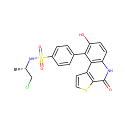 C[C@@H](CCl)NS(=O)(=O)c1ccc(-c2c(O)ccc3[nH]c(=O)c4sccc4c23)cc1 ZINC000165468153