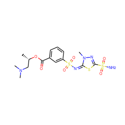 C[C@@H](CN(C)C)OC(=O)c1cccc(S(=O)(=O)/N=c2/sc(S(N)(=O)=O)nn2C)c1 ZINC000013537544