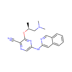 C[C@@H](CN(C)C)Oc1nc(Nc2cc3ccccc3cn2)cnc1C#N ZINC000043208605