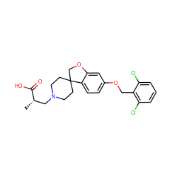 C[C@@H](CN1CCC2(CC1)COc1cc(OCc3c(Cl)cccc3Cl)ccc12)C(=O)O ZINC000113583185