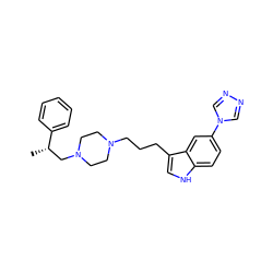 C[C@@H](CN1CCN(CCCc2c[nH]c3ccc(-n4cnnc4)cc23)CC1)c1ccccc1 ZINC000022939257