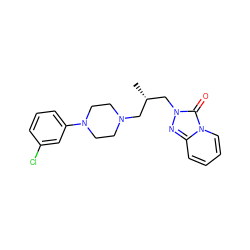 C[C@@H](CN1CCN(c2cccc(Cl)c2)CC1)Cn1nc2ccccn2c1=O ZINC000013782778