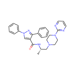 C[C@@H](CN1CCN(c2ncccn2)CC1)NC(=O)c1cn(-c2ccccc2)nc1-c1ccccc1 ZINC000045364138