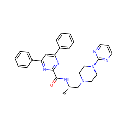 C[C@@H](CN1CCN(c2ncccn2)CC1)NC(=O)c1nc(-c2ccccc2)cc(-c2ccccc2)n1 ZINC000045357773