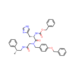 C[C@@H](CNC(=O)CN(Cc1ccc(OCc2ccccc2)cc1)C(=O)[C@H](Cc1c[nH]cn1)NC(=O)OCc1ccccc1)c1ccccc1 ZINC000026976361