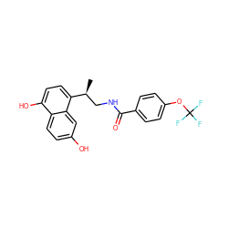 C[C@@H](CNC(=O)c1ccc(OC(F)(F)F)cc1)c1ccc(O)c2ccc(O)cc12 ZINC000029040494