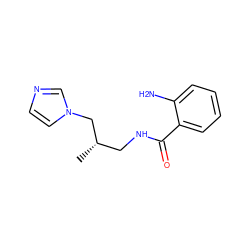 C[C@@H](CNC(=O)c1ccccc1N)Cn1ccnc1 ZINC000026378648