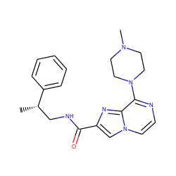 C[C@@H](CNC(=O)c1cn2ccnc(N3CCN(C)CC3)c2n1)c1ccccc1 ZINC000028882291