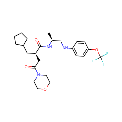 C[C@@H](CNc1ccc(OC(F)(F)F)cc1)NC(=O)[C@@H](CC(=O)N1CCOCC1)CC1CCCC1 ZINC000014971711