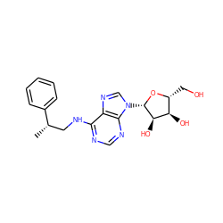 C[C@@H](CNc1ncnc2c1ncn2[C@@H]1O[C@H](CO)[C@@H](O)[C@H]1O)c1ccccc1 ZINC000013834763