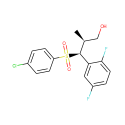 C[C@@H](CO)[C@@H](c1cc(F)ccc1F)S(=O)(=O)c1ccc(Cl)cc1 ZINC000028476515