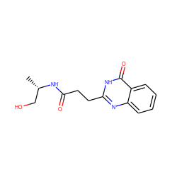 C[C@@H](CO)NC(=O)CCc1nc2ccccc2c(=O)[nH]1 ZINC000103257071