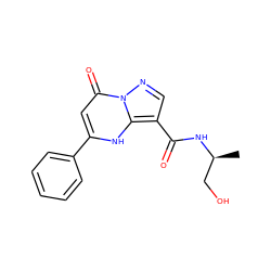 C[C@@H](CO)NC(=O)c1cnn2c(=O)cc(-c3ccccc3)[nH]c12 ZINC001772604135