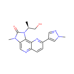 C[C@@H](CO)n1c(=O)n(C)c2cnc3ccc(-c4cnn(C)c4)nc3c21 ZINC000118531622