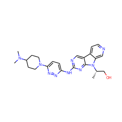 C[C@@H](CO)n1c2cnccc2c2cnc(Nc3ccc(N4CCC(N(C)C)CC4)nn3)nc21 ZINC000169706820