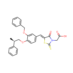 C[C@@H](COc1ccc(/C=C2\SC(=S)N(CC(=O)O)C2=O)cc1OCc1ccccc1)c1ccccc1 ZINC000028362608