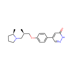 C[C@@H](COc1ccc(-c2cn[nH]c(=O)c2)cc1)CN1CCC[C@H]1C ZINC000084707797