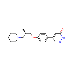 C[C@@H](COc1ccc(-c2cn[nH]c(=O)c2)cc1)CN1CCCCC1 ZINC000084704204