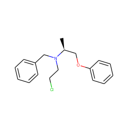 C[C@@H](COc1ccccc1)N(CCCl)Cc1ccccc1 ZINC000053045054