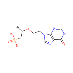 C[C@@H](CP(=O)(O)O)OCCn1cnc2c(=O)[nH]cnc21 ZINC000045340395