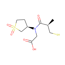 C[C@@H](CS)C(=O)N(CC(=O)O)[C@@H]1CCS(=O)(=O)C1 ZINC000027731823