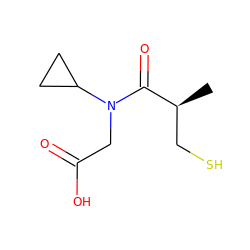 C[C@@H](CS)C(=O)N(CC(=O)O)C1CC1 ZINC000027730314