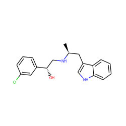 C[C@@H](Cc1c[nH]c2ccccc12)NC[C@H](O)c1cccc(Cl)c1 ZINC000000021226