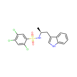 C[C@@H](Cc1c[nH]c2ccccc12)NS(=O)(=O)c1cc(Cl)c(Cl)cc1Cl ZINC000028820609