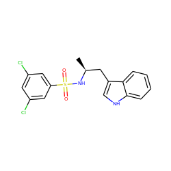 C[C@@H](Cc1c[nH]c2ccccc12)NS(=O)(=O)c1cc(Cl)cc(Cl)c1 ZINC000028820567