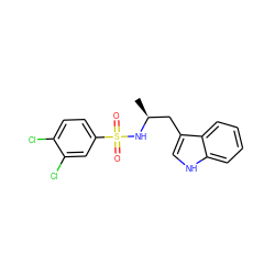 C[C@@H](Cc1c[nH]c2ccccc12)NS(=O)(=O)c1ccc(Cl)c(Cl)c1 ZINC000028820563